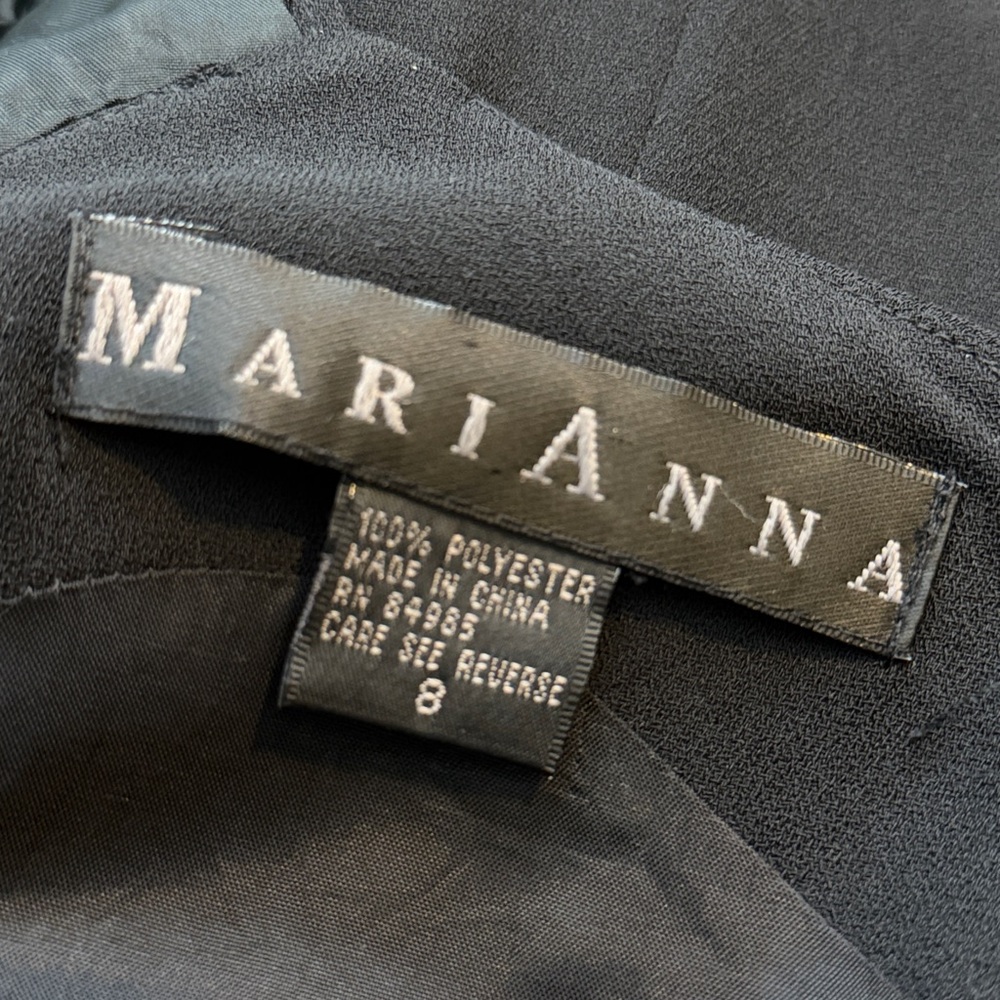 MARIANNA Black Cap-Sleeve Sheath Cocktail Dress Sz 8 - Picture 6 of 8